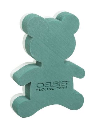 2 OASIS&reg; Teddybär, grün Frischblumen 2 Stück Steckmasse
