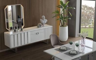 Gruppe Sideboard Spiegel Kommode Schränke Holz Möbel Weiß Wohnzimmer