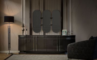 Sideboard mit 3x Spiegel Anrichte Luxus Garnitur Kommode Holz Kommoden Modern