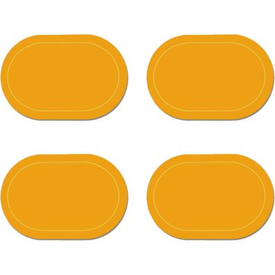 4er-Set Tischsets aus Kunstleder - doppelseitig, Farbe Oval Gelb