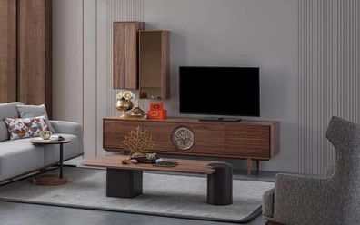 Exquisite Wohnzimmer Set RTV + 2x Wandschrank Modern RTV Luxus Wohnzimmer Set