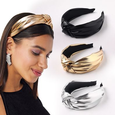 Stirnbänder für Damen, Haarband, geknotet, breites Turban-Stirnband, Form 1
