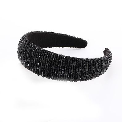 Kristall-Strass-Stirnbänder. Kristallverziertes Stirnband in Schwarz