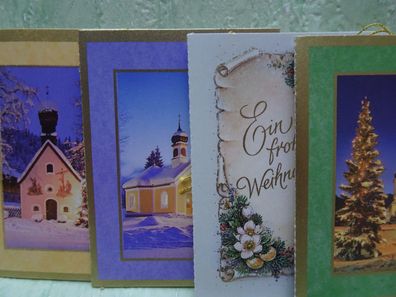 9 alte Geschenkanhänger Horn Verlag Weihnachten Kirche Dorf Winter
