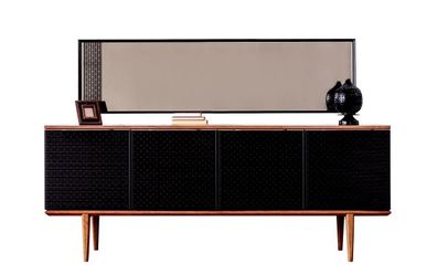 Luxus Anrichte Sideboard mit Spiegel Design Moderne Kommoden Holz Einrichtung