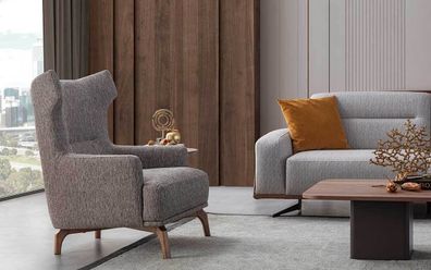 Design Sitzer Luxus Sessel Relax Textil Grau Sessel Relaxsessel Modern Luxus Neu
