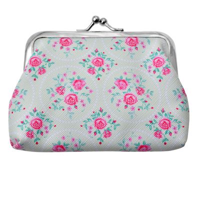 Juleeze Brieftasche 8x12 cm Grün Rosa Kunststoff Rosen