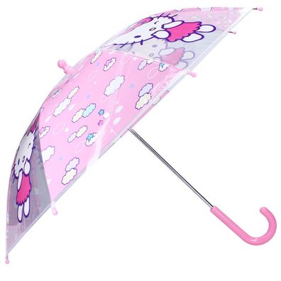 Stockschirm rosa & transparent | Hello Kitty | Kinder Regenschirm
