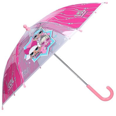 Stockschirm rosa & transparent | L.O.L. Surprise | Kinder Regenschirm