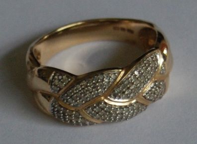 Flecht Band Ring Bandring Diamant 0.50 Carat 585 Gold