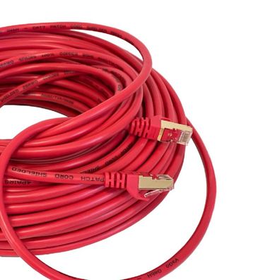 Patchkabel CAT7 Netzwerkkabel LAN DSL rot Netzwerk Kabel RJ45 Ethernet 30m