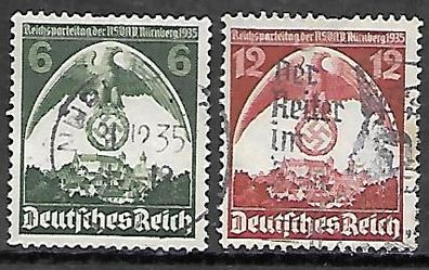 Deutsches Reich gestempelt Michel-Nummer 586-587