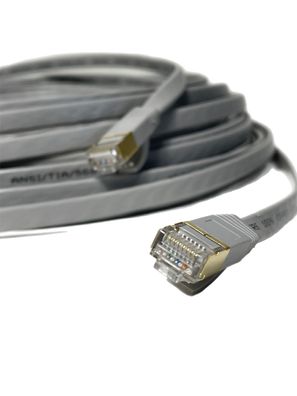 Patchkabel CAT7 Netzwerkkabel LAN DSL grau Netzwerk Kabel Ethernet flach 3m