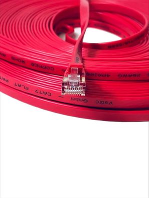 Patchkabel CAT7 Netzwerkkabel LAN DSL rot Netzwerk Kabel Ethernet flach 1m