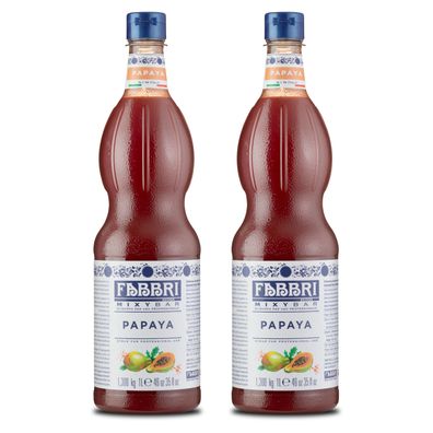 Food-United FABBRI Mixybar Papya-Sirup 2x1L für Papaya-Wodka-Drinks-Rum-Aperitifs