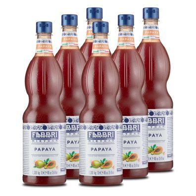 Food-United FABBRI Mixybar Papya-Sirup 6x1L für Papaya-Wodka-Drinks-Rum-Aperitifs