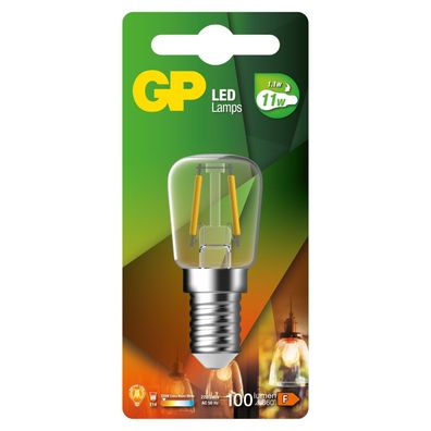 GP Kühlgeräte-Lampe Filament 1,1W E14 T25 Glüh-Birne Leuchtmittel Kühlschrank