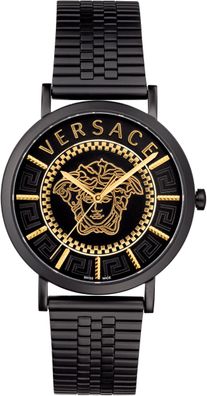 Versace VEJ400621 V-Essential gold schwarz Edelstahl Herren Uhr NEU
