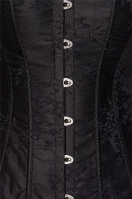Ocultica Gothic Corsage mit Ärmeln aus Spitze, schwarz, Größe L