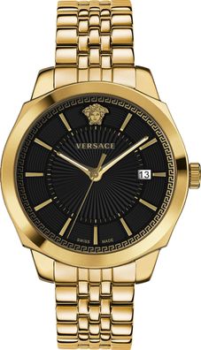 Versace VEV901723 Icon Classic schwarz gold Edelstahl Armband Uhr Herren NEU