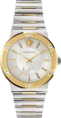 Versace VEVI00320 Greca Logo gold silber Edelstahl Armband Uhr Herren NEU