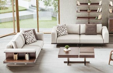 Luxus Sofagarnitur Sofa Couch Polster Möbel Set Sofas 3 + 2 Sitzer Stoff