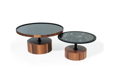 Luxus Couchtische Tisch Glas Tische braun Design Möbel Set Doppel Set