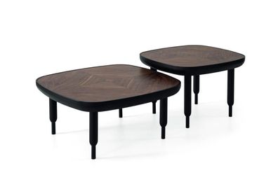 Designer Couchtisch Set 2x Couchtische Wehnzimmer Holz Möbel Tisch 2tlg