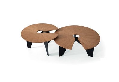 Modern Luxus Couchtisch Doppel Rund 2x Möbel Design Wohnzimmer Tisch