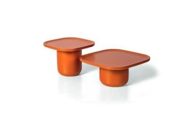 Wohnzimmer 2x Couchtisch Quadratisch Luxus Orange Design Möbel Tische