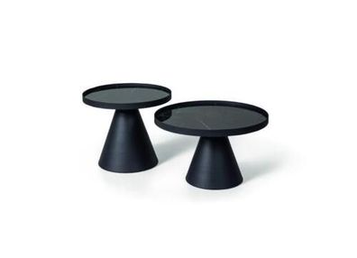 Couchtische Designer Wohnzimmer Edelstahl Möbel Tisch Schwarzer 2er Set
