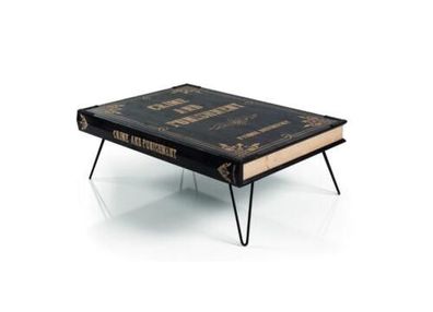 Designer Couchtisch Wohnzimmer möbel Schwarzer Loft Buch Luxus Tisch