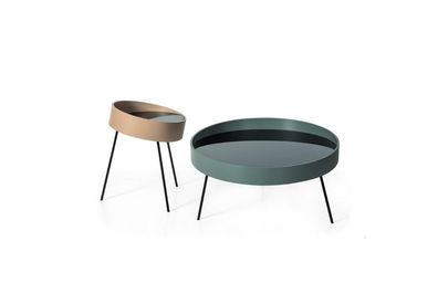 Modern Luxus Couchtisch Doppel Rund 2x Edelstahl Couchtisch Möbel Runde Tische