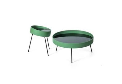 2x Couchtisch Rund form Design Wohnzimmer Neu grün farbe Möbel stil