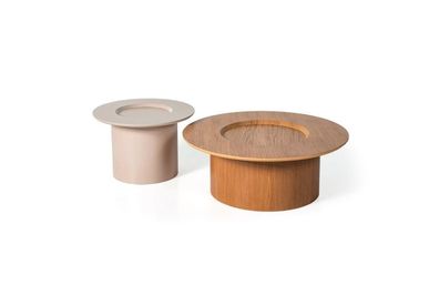 Set 2x Couchtische luxuriös Beistelltisch Designer Wohnzimmertisch Runde Tische