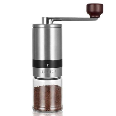Manuelle Kaffeemühle mit externen Einstellungen, 6-Gang-Handmühle aus Keramik