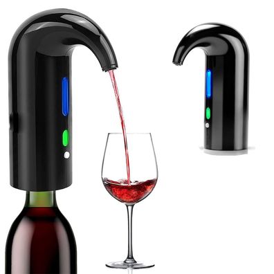 Elektrischer Weinbelüfter, elektrische Belüftung und Dekanter Wein Schwarz