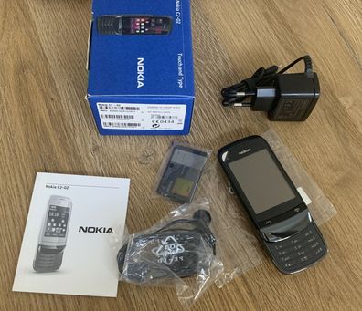Nokia C2-02 - Schwarzer Chrom (Ohne Simlock) Neu!!