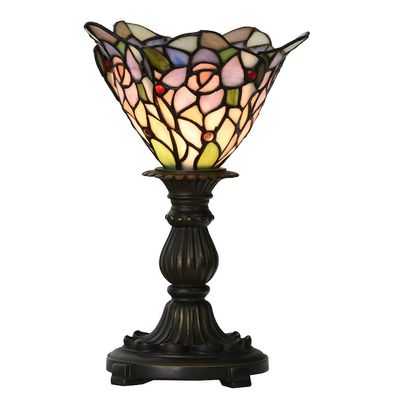 LumiLamp Tiffany Tischlampe Ø 20x30 cm Rosa Violett Glas