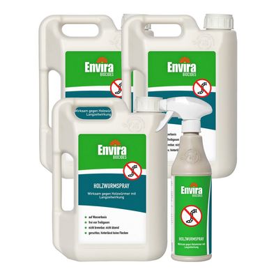 ENVIRA Holzwurmspray 500ML + 3 X 2L