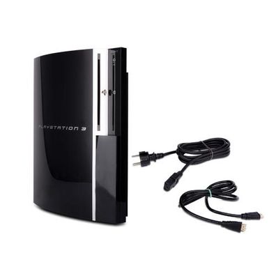 PS3 Konsole Fat 40 GB Modell Nr. Cechg04 in Schwarz + Stromkabel + HDMI-Kabel - ...