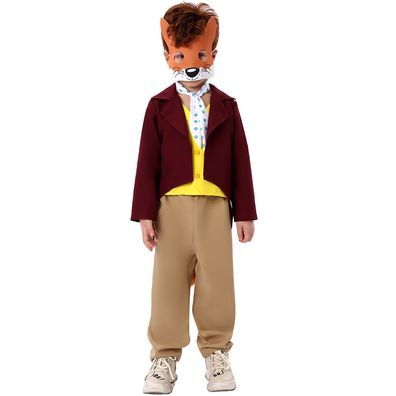 4er-set cute Fuchs Cosplay Kostüme Fantastic Mr. Fox Kinder Halloween Party Showanzug