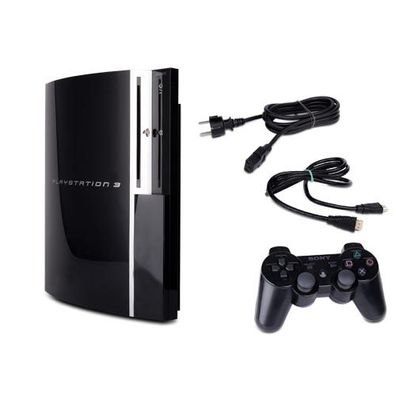 PS3 Konsole Fat 40 GB Modell Nr. Cechg04 in Schwarz + Stromkabel + HDMI-Kabel + ...