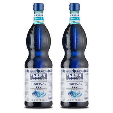 Food-United FABBRI Mixybar Tropical-blu Sirup 2x1L Sirup-Mix für Gin Rum Likör ...