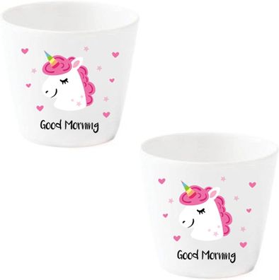 EinhornLiebe Eierbecher Set Einhorn mit Gesicht »Pink Unicorn« (2 Stück) Unicorn