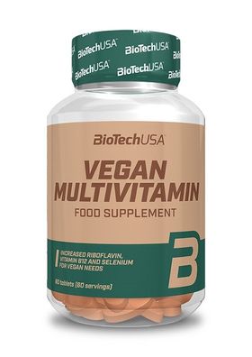 BioTech USA Vegan Multivitamin 60Tab. hochdosierte Multivitamine für 2 Monate