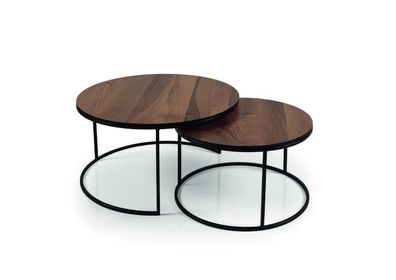 Designer Couchtisch Set 2x Wohnzimmer Edelstahl Holz Moderne Luxus Tisch