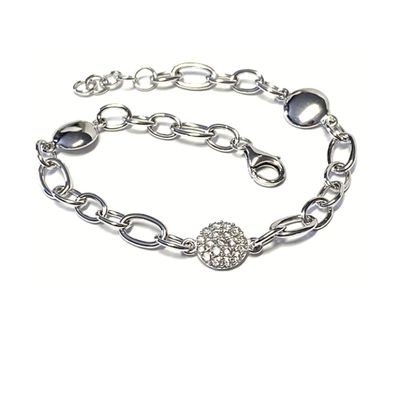 Armband Silber 925 rhodiniert Bettelarmband Zirkonia 18 - 20cm