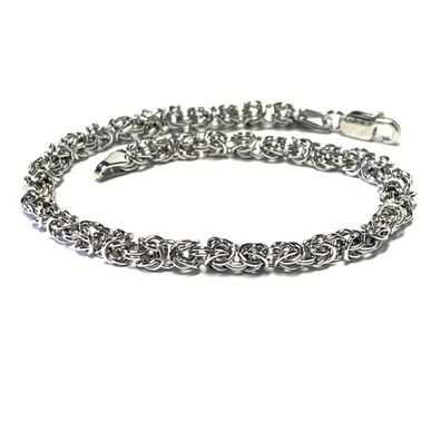 Armband 925/ - Silber Königskette rhodiniert beweglich Silberkette 19cm