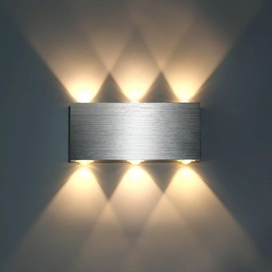 6W LED Wandleuchte Innen Modern Up Down Wandlampe aus Aluminium, Dekorationsleuchte